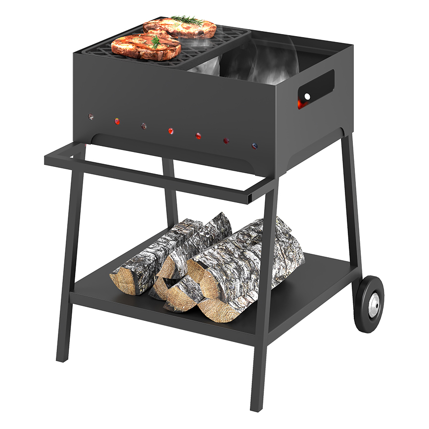   Мангал Везувий «Турист 2» с чугунной решеткой «Стейк» на подставке