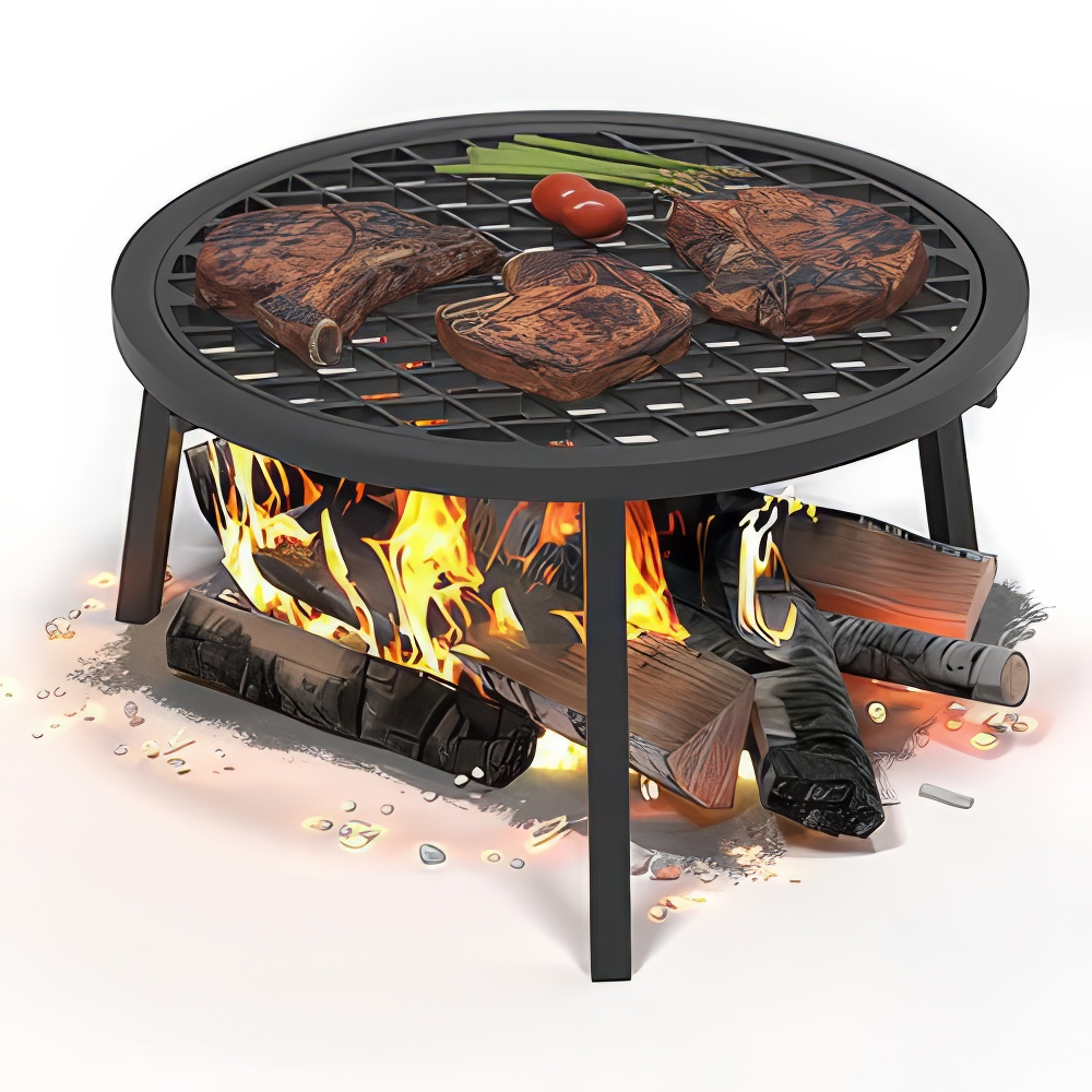   Решетка \Стейк\ чугунная Везувий Ø 450 мм с подставкой