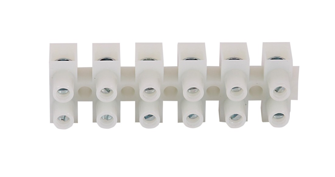   Клеммная колодка 6-полюсная SAWO белого цвета