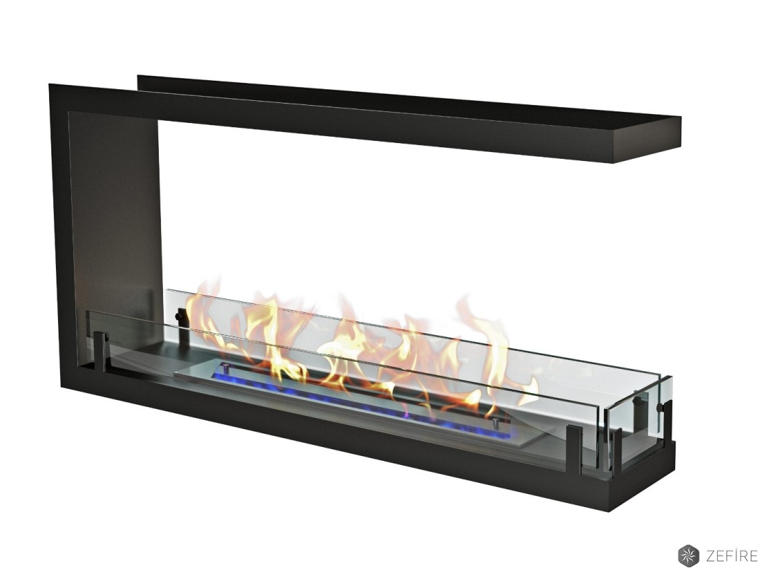   Встраиваемый торцевой сквозной биокамин ZeFire Standart 900