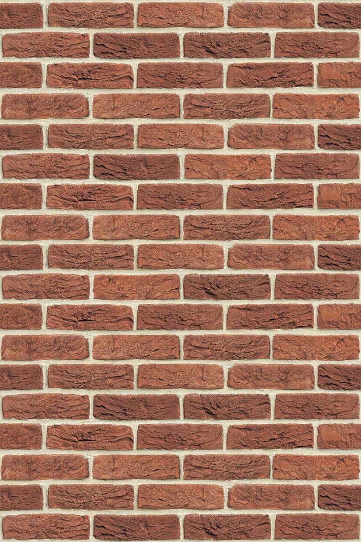   Плита Фаспан Везувий кирпич Красный №1002(Размер 1200х600х8 мм, Направление рисунка Вертикаль)