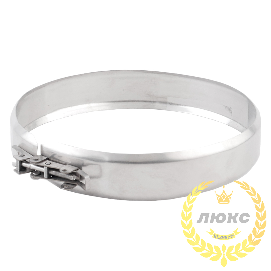 Хомут Везувий с замком «Люкс» (нержавейка, AISI 304/0,5мм )(Ø 300 мм)