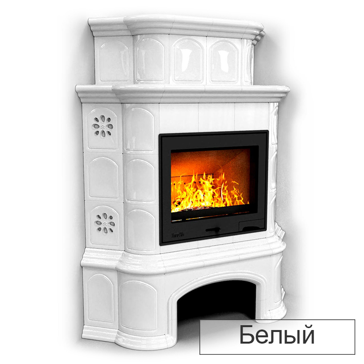   Каминная облицовка КимрПечь Прованс с дровником угловая двухъярусная Л-700(Исполнение Роспись, Цвет / Декор Лето)