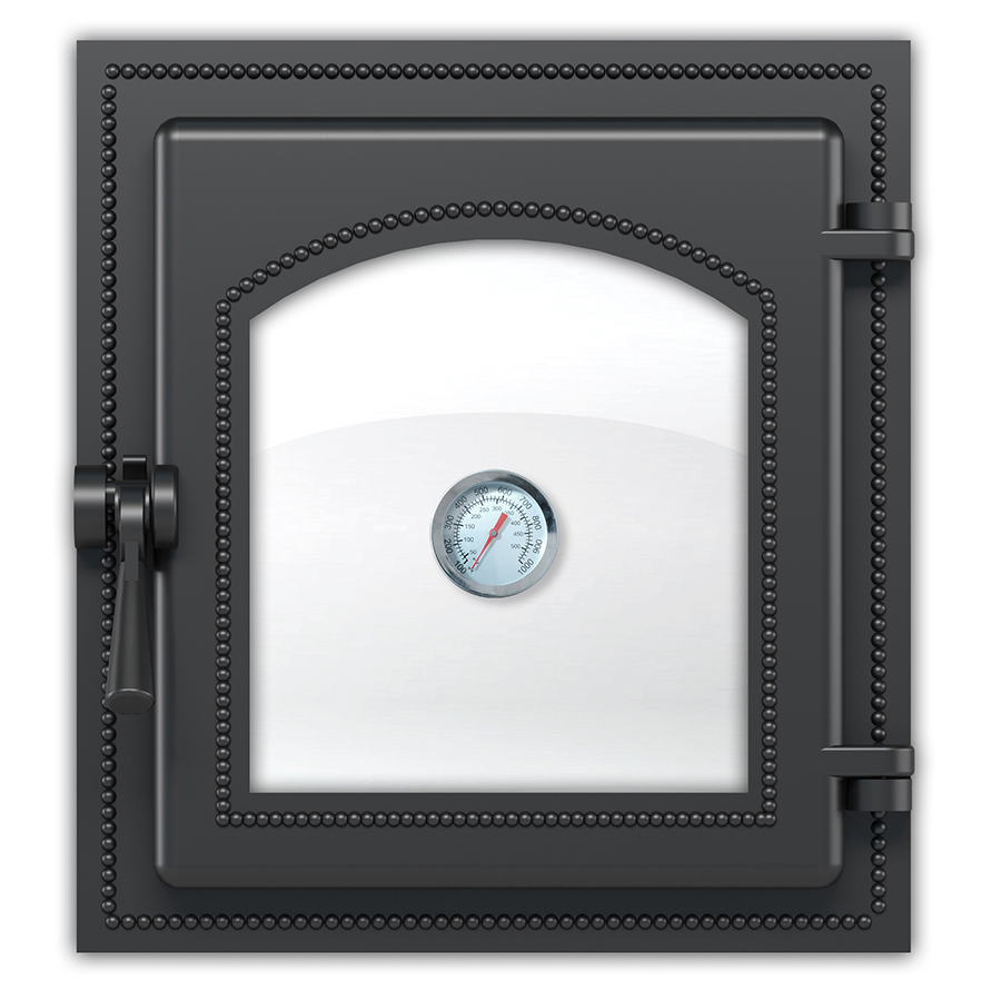   Дверца Везувий 270 с термометром (Антрацит)