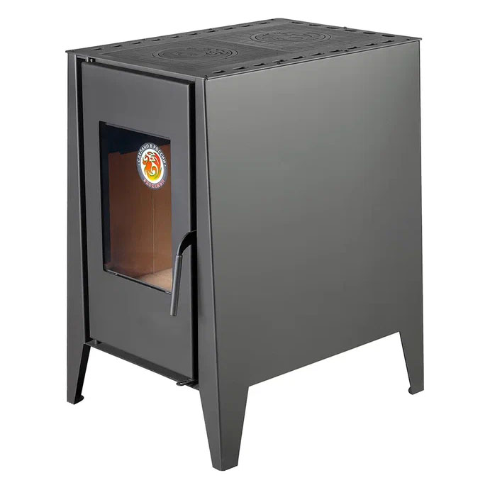 Отопительная печь Экокамин Деревенька две конфорки