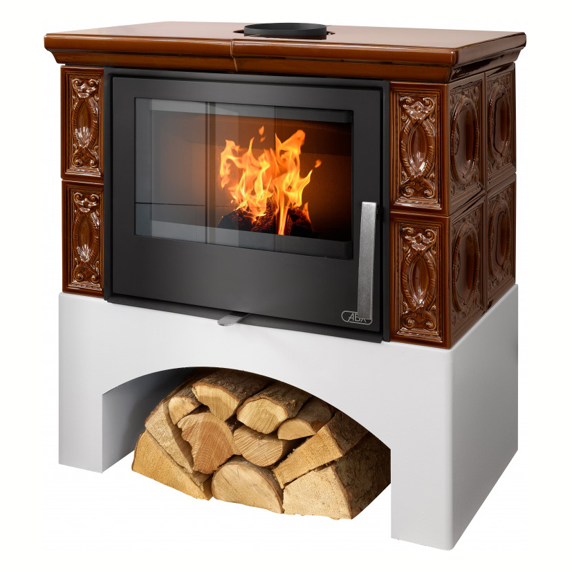   Кафельная печь-камин ABX Panonie I (стальная вставка)(Зеленый)