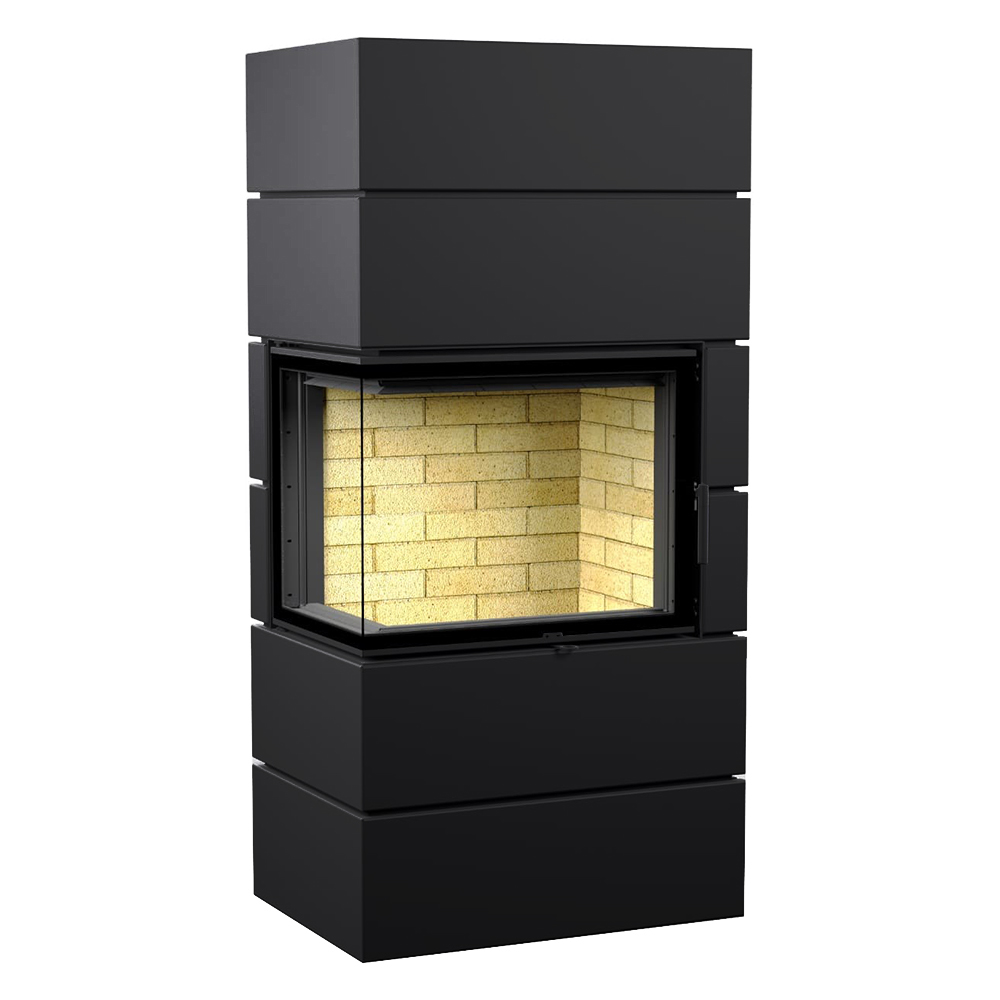 Печь-камин Astov Ферро П2С 700(Футеровка Темная керамика, Цвет корпуса Белый, R - правая)