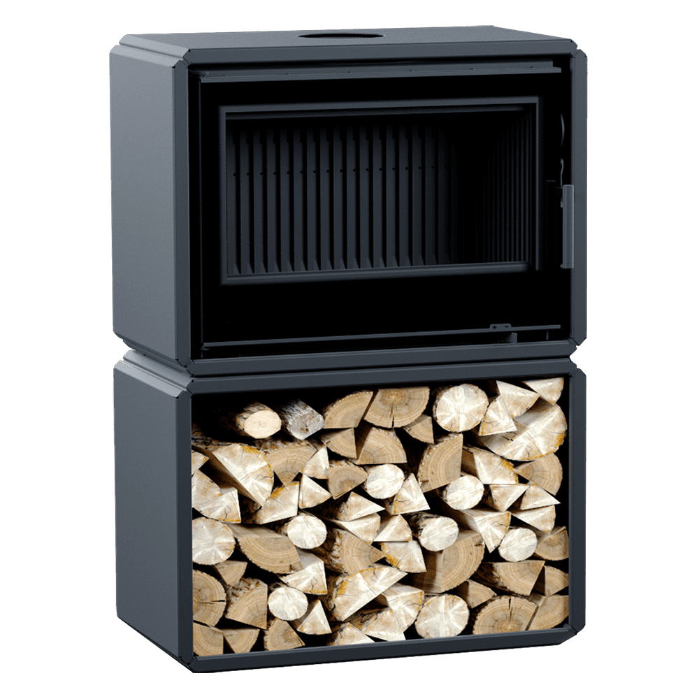 Печь-камин Astov ЛЕГГО ПК 7454(Без дровника, Футеровка Темная керамика, Цвет корпуса Черный)