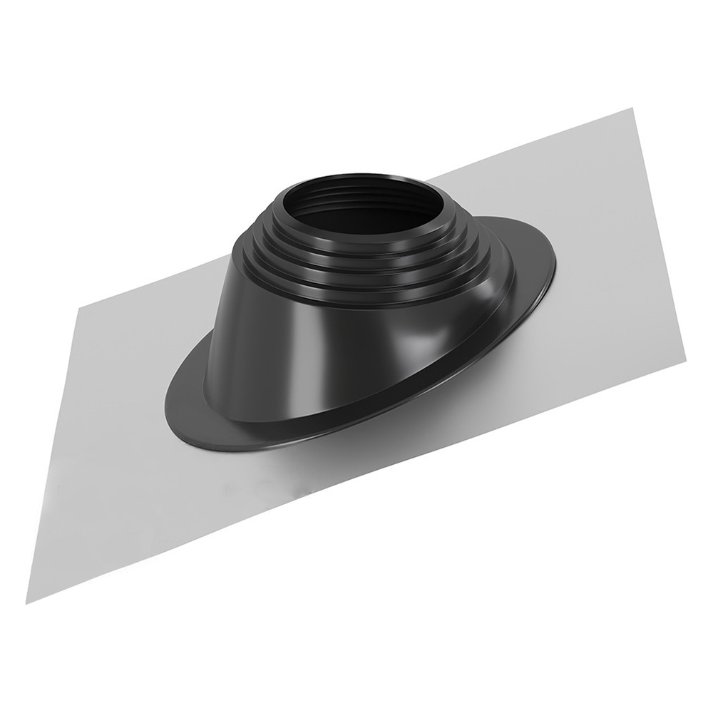   Кровельный проходник для дымохода Aston №2, угловой (200-280мм), площадка не крашенная(Чёрный)