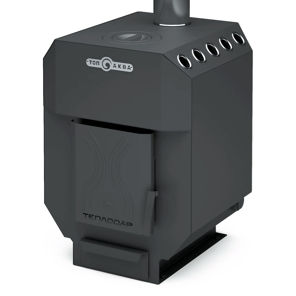   Отопительная печь Теплодар ТОП-Аква 150 с водяным контуром и стальной дверцей