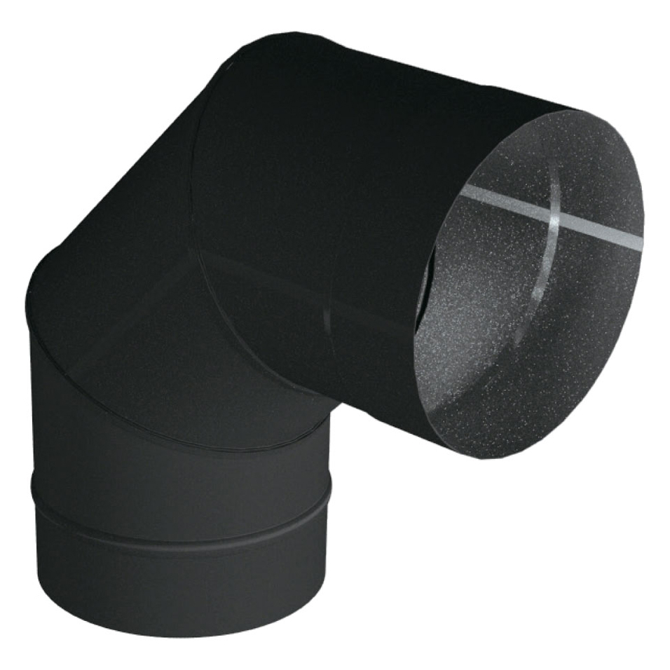   Отвод 90° Вулкан VBR (black, AISI 439/0,8мм)(Диаметр Ø 150 мм)