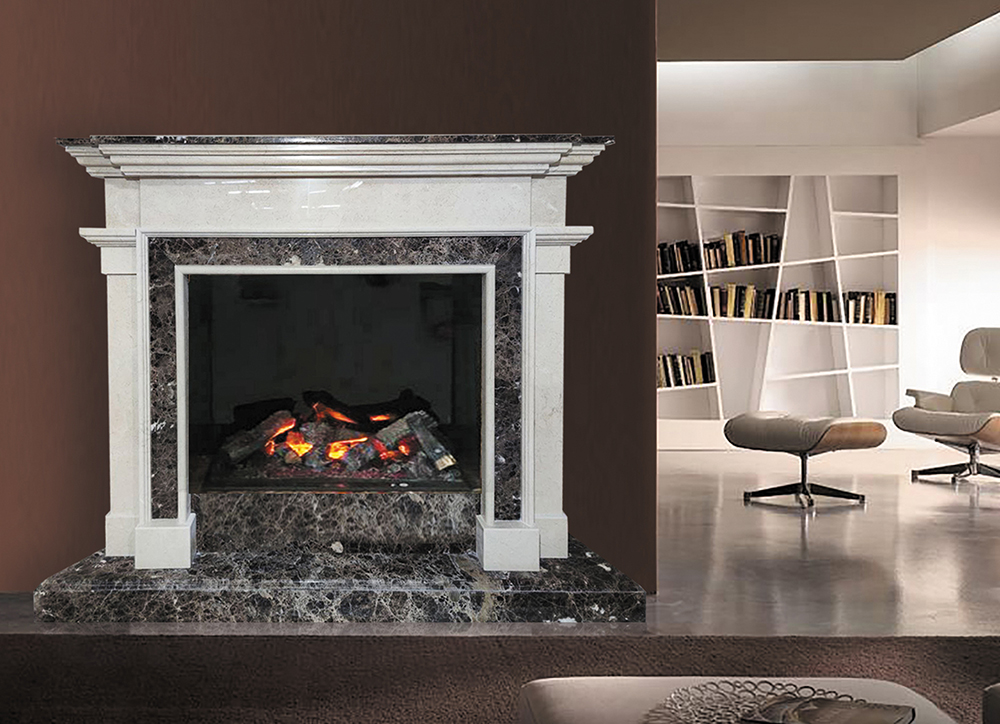   Каминный портал Madeira London(Мрамор Rosso Portugalo / Dark Chokolate)