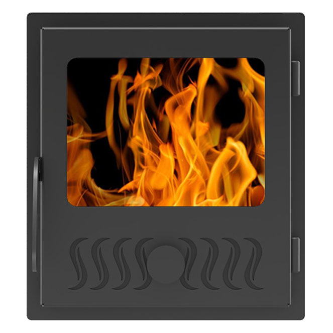   Печная дверца Aston (С) (антрацит) со стеклом