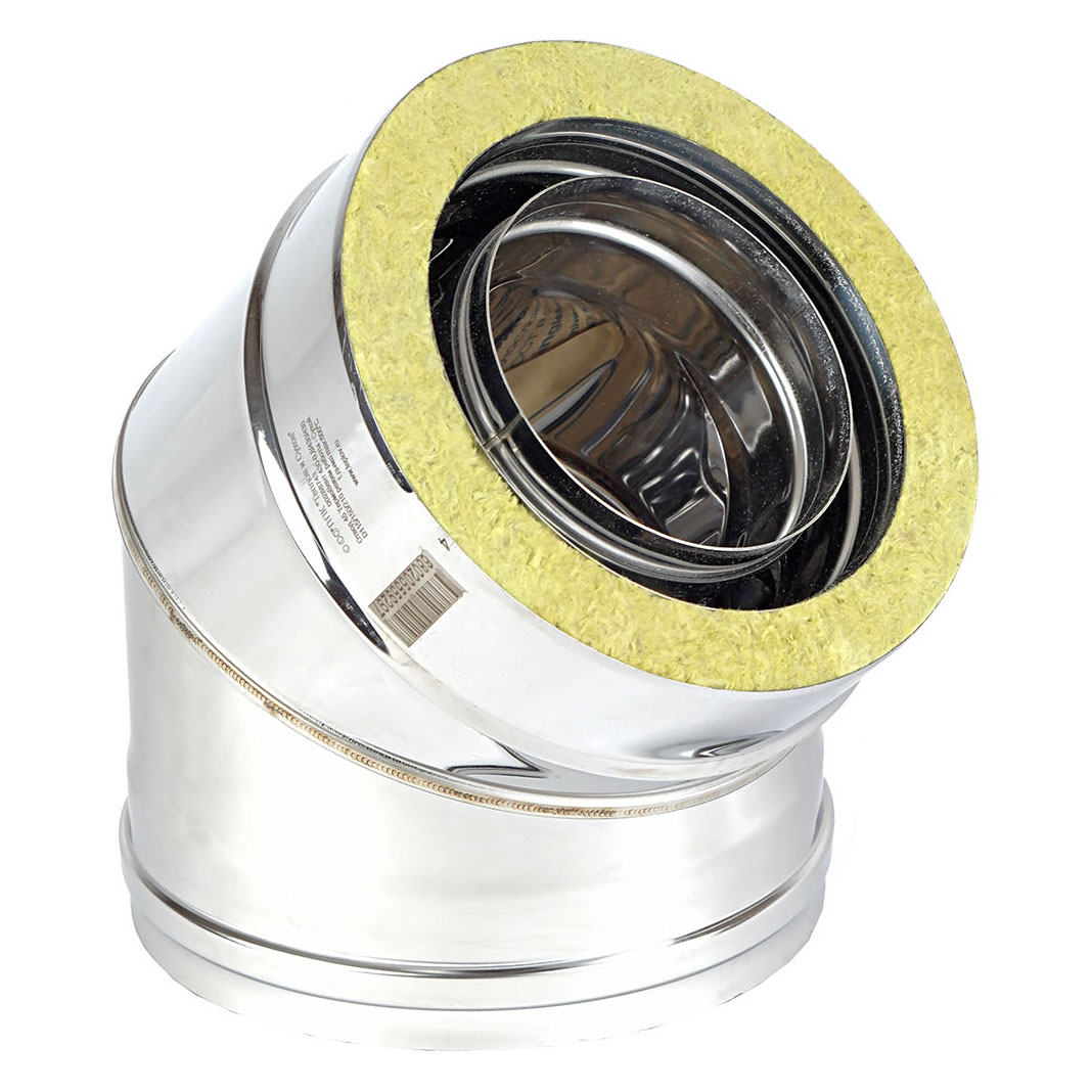   Отвод ТиС ТермоВент 45°, AISI 430(Ø 115/150/210)