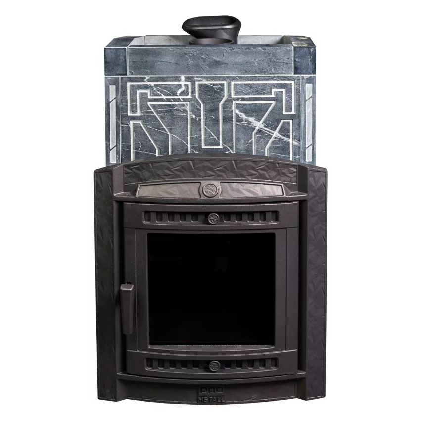   Банная печь ПроМеталл Атмосфера XL в облицовке (узор №7)(Талькохлорит)