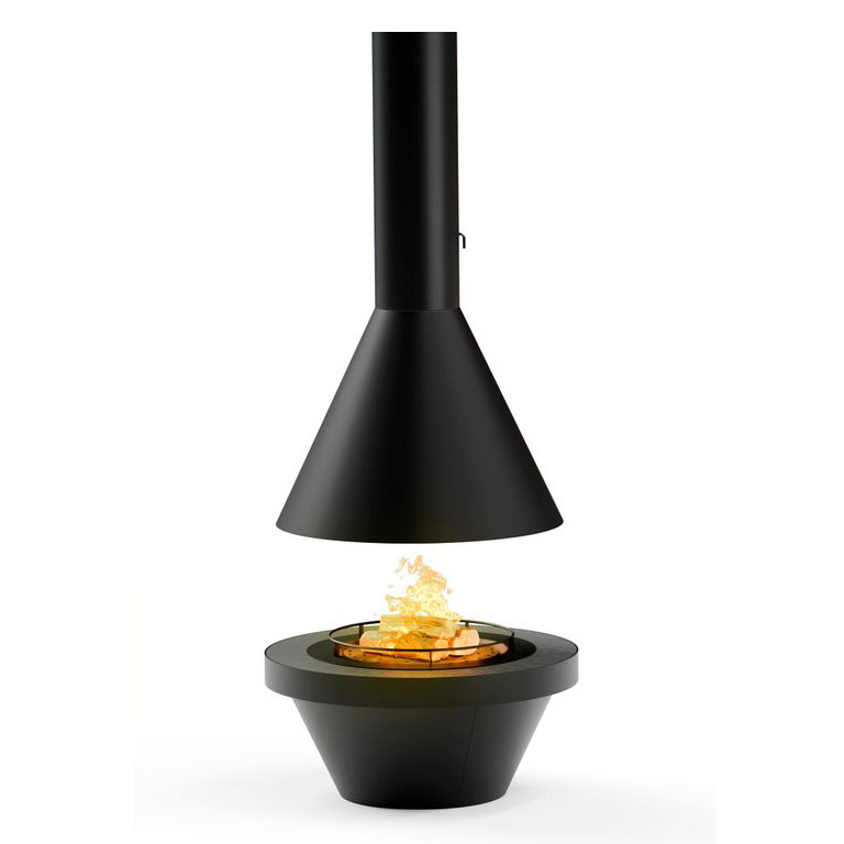   Камин OpenFire Seus с конической тумбой(черная столешница)