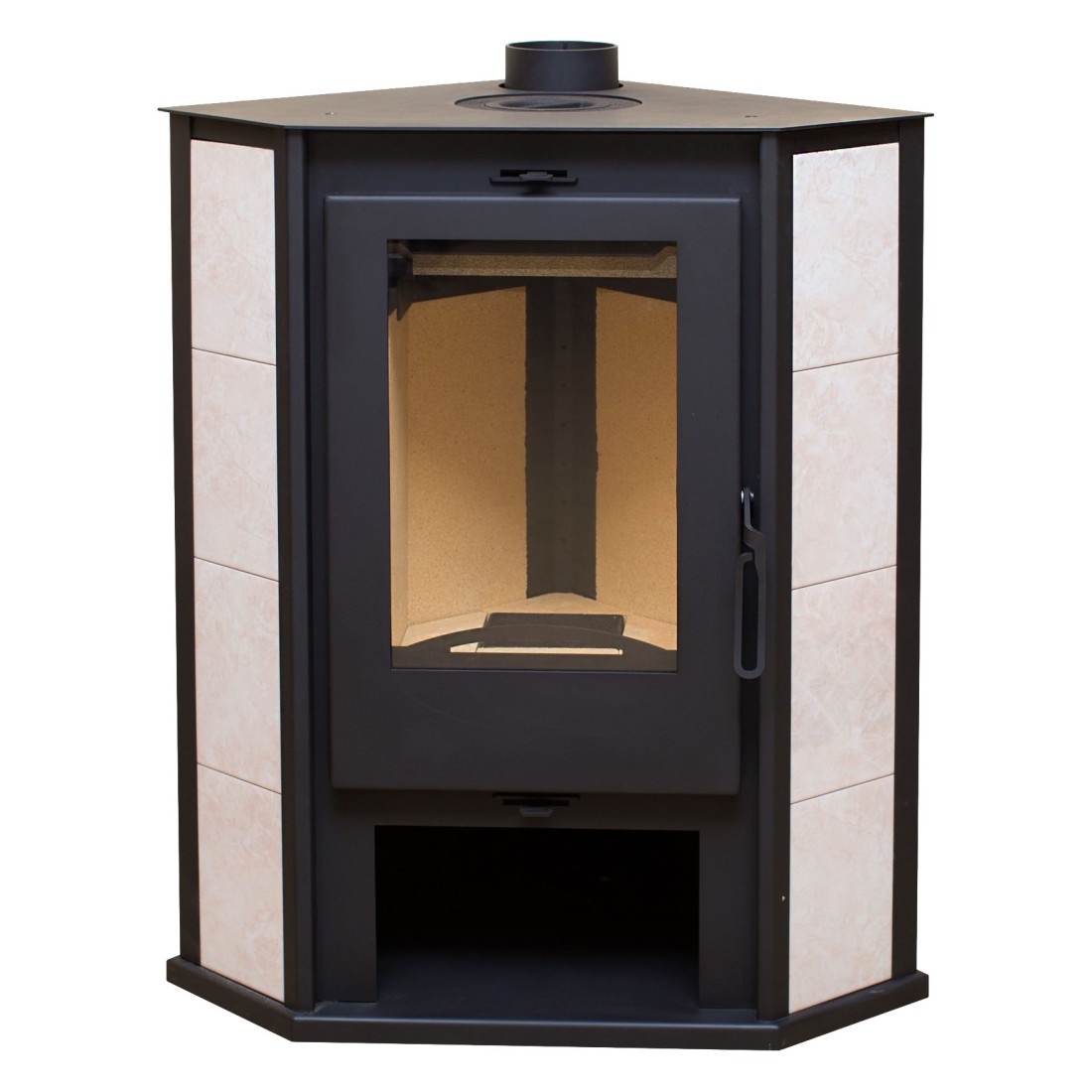   Печь-камин Мета-Бел Ритм 7 угловой с чугунной плитой (L+)