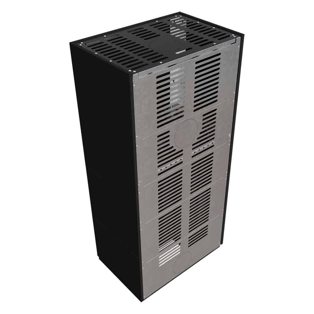 Камин Kratki FLOKI/P в облицовке Zimbabwe Nero, Футеровка Белая (миниатюра)