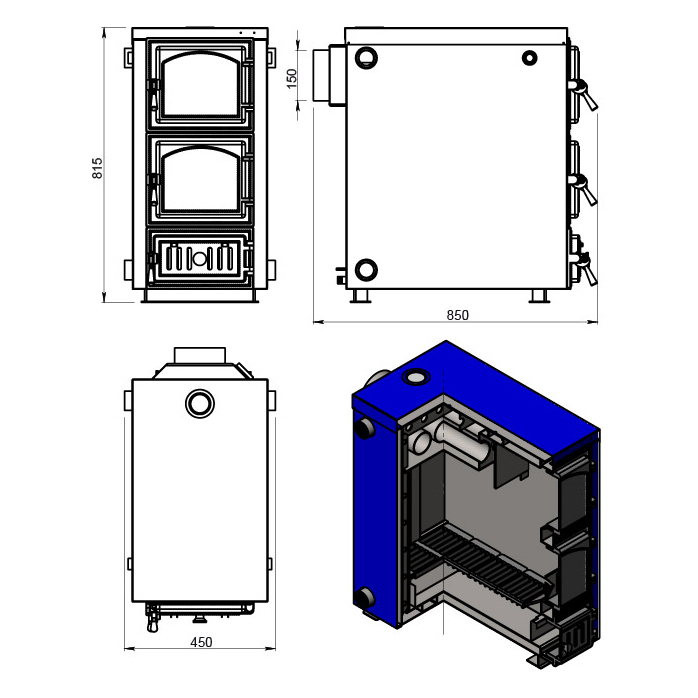 Твердотопливный котел Везувий Олимп-20 (миниатюра)