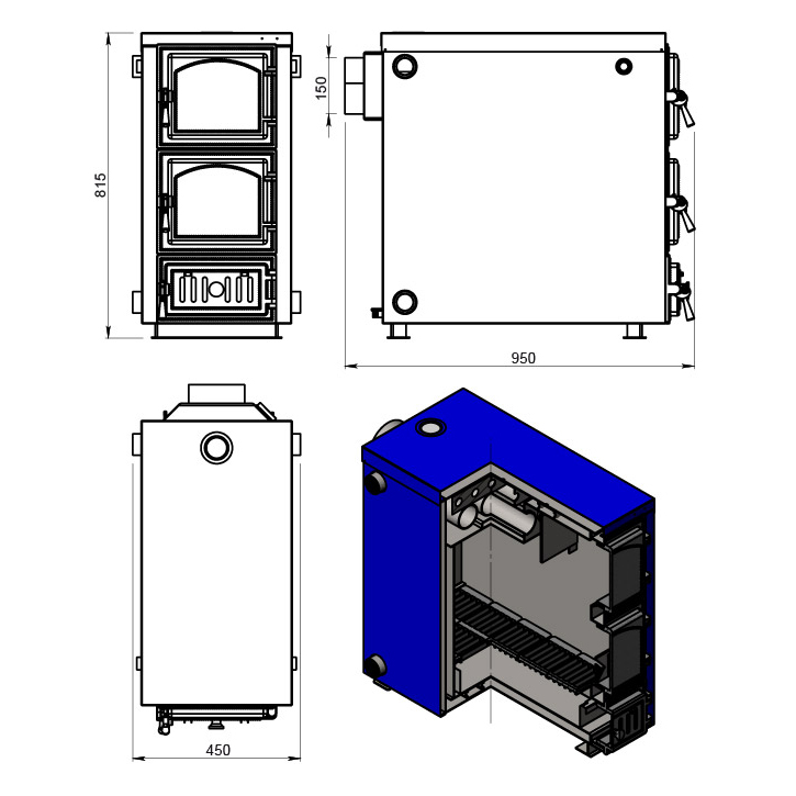 Твердотопливный котел Везувий Олимп-30 (миниатюра)
