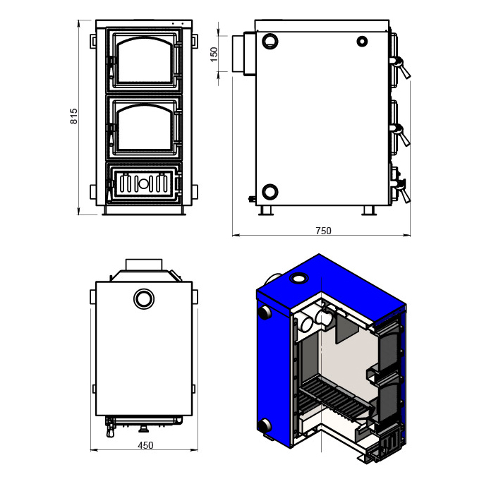 Твердотопливный котел Везувий Олимп-15 (миниатюра)