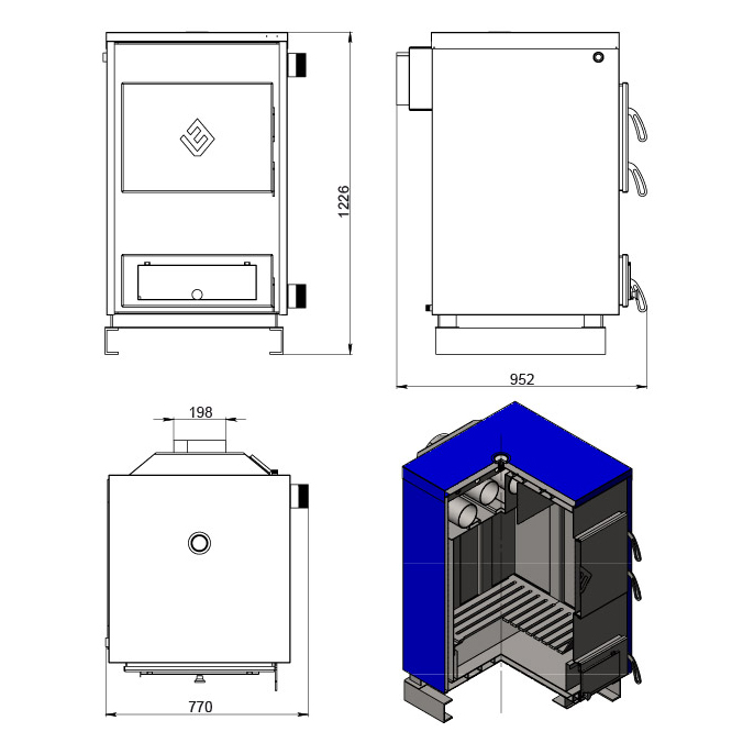 Твердотопливный котел Везувий Титаниум-65 (миниатюра)