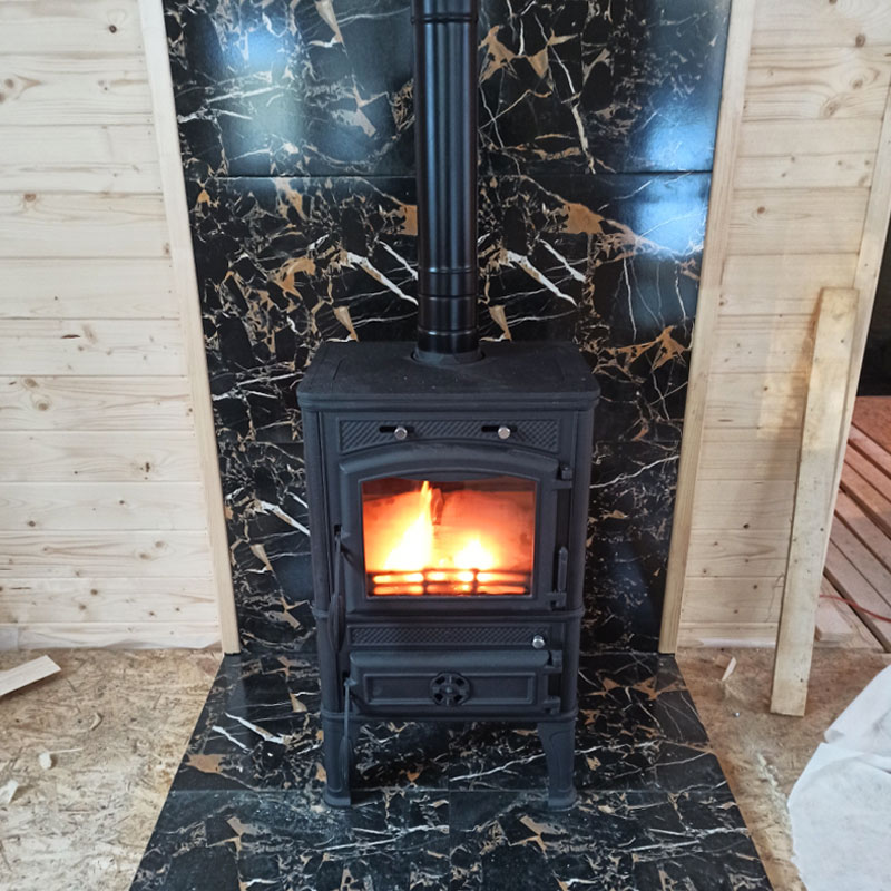 Монтаж чугунной печи-камина Guca Lava