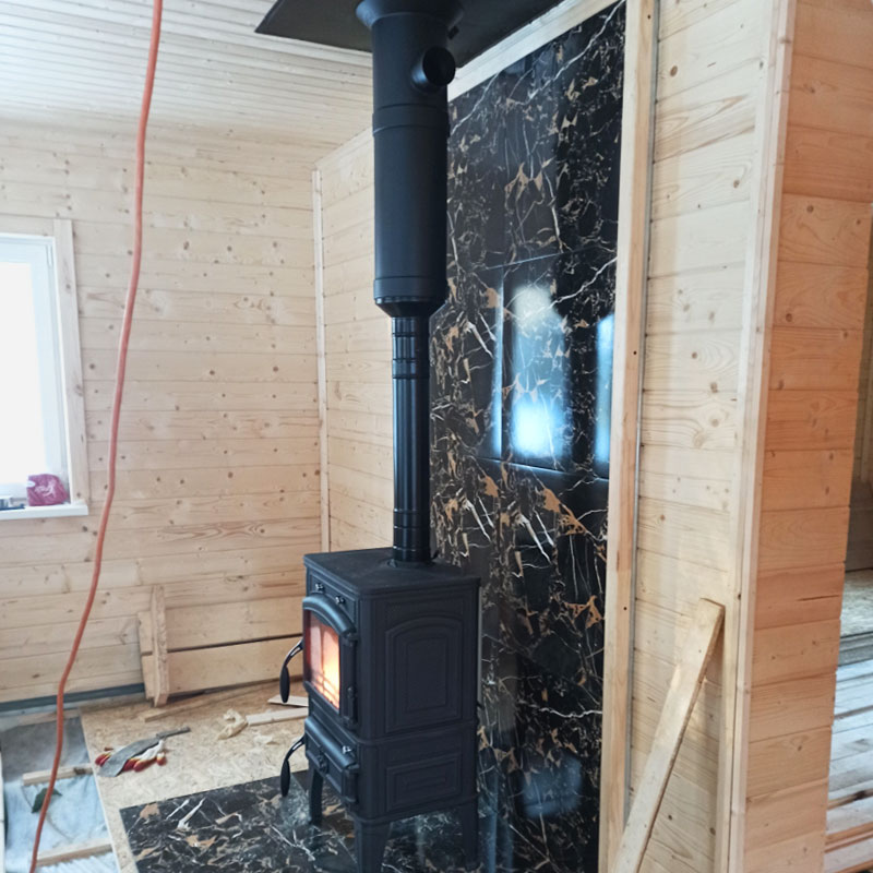   Монтаж чугунной печи-камина Guca Lava (миниатюра)