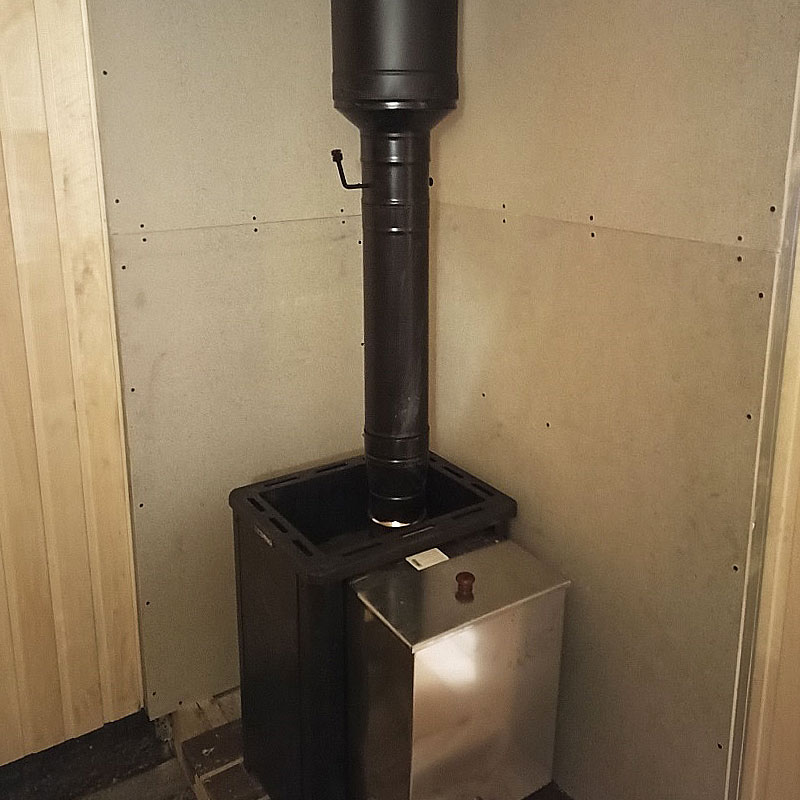   Монтаж печи для бани с баком Везувий Сенсация Аква 16 (ДТ-4) (миниатюра)