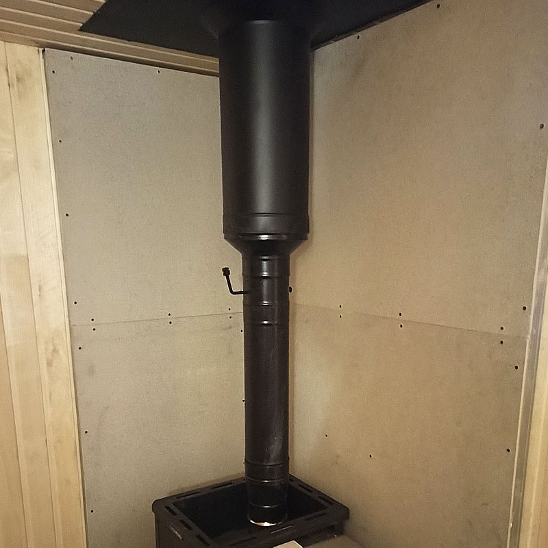   Монтаж печи для бани с баком Везувий Сенсация Аква 16 (ДТ-4) (миниатюра)