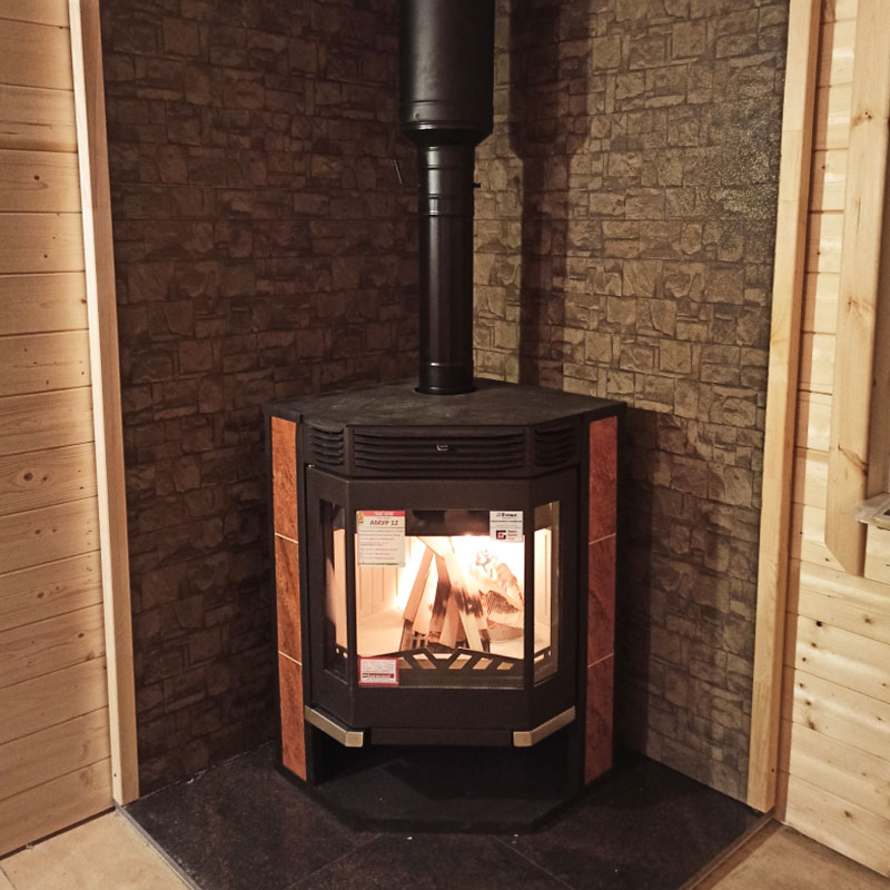 Монтаж печи-камина Амур 12
