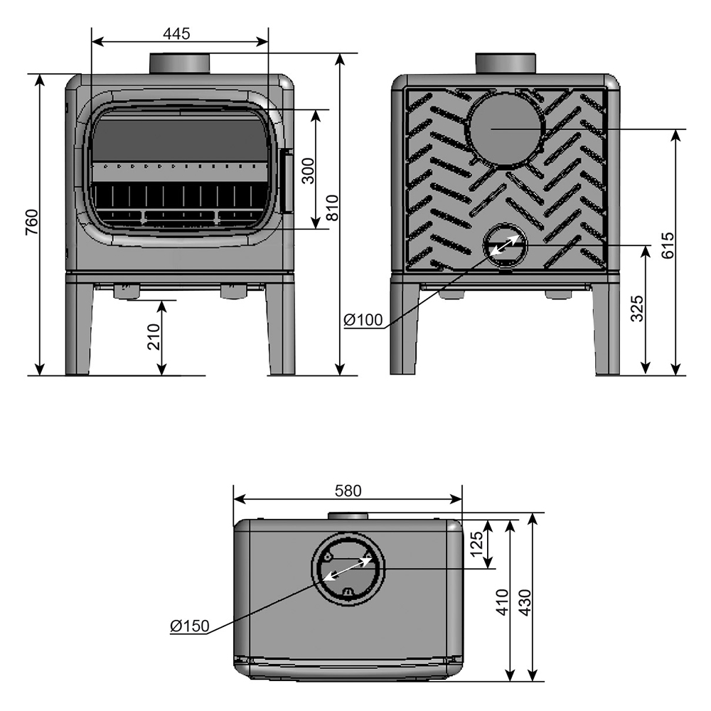 Печь-камин Эверест F10 (миниатюра)