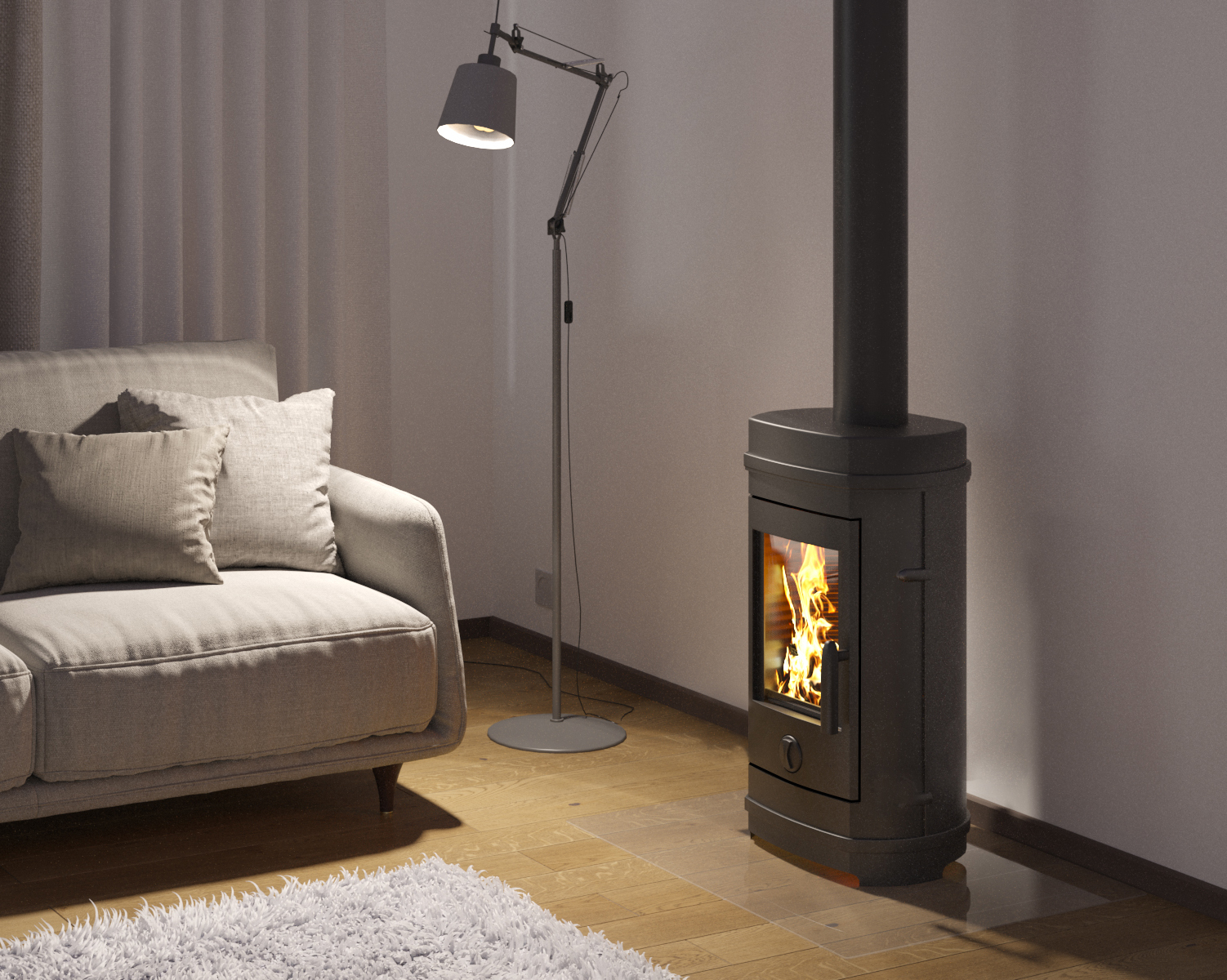 Печь-камин Эверест F7 (миниатюра)