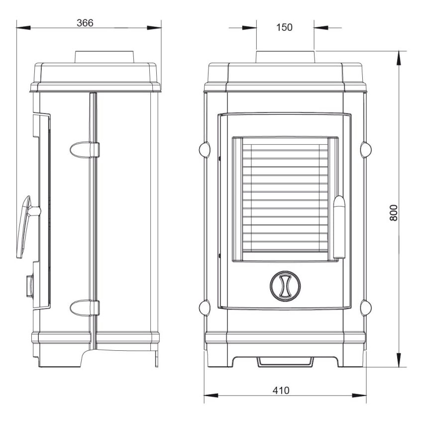 Печь-камин Эверест F7 (миниатюра)