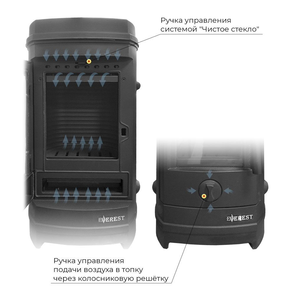 Печь-камин Эверест F7 (миниатюра)