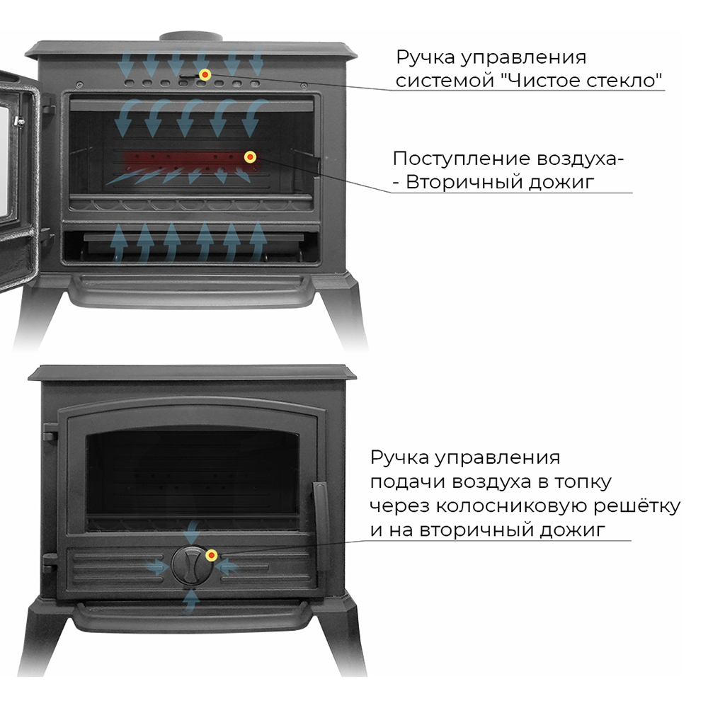 Печь-камин Эверест F8 (миниатюра)