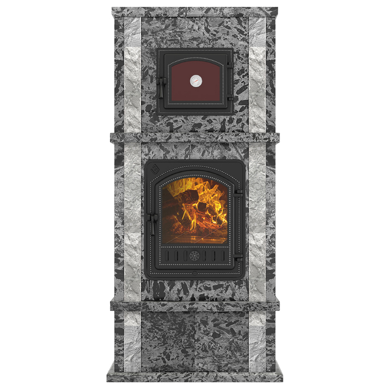 Печь-камин Эверест «Кафа» (Пироксенит Элит) (миниатюра)