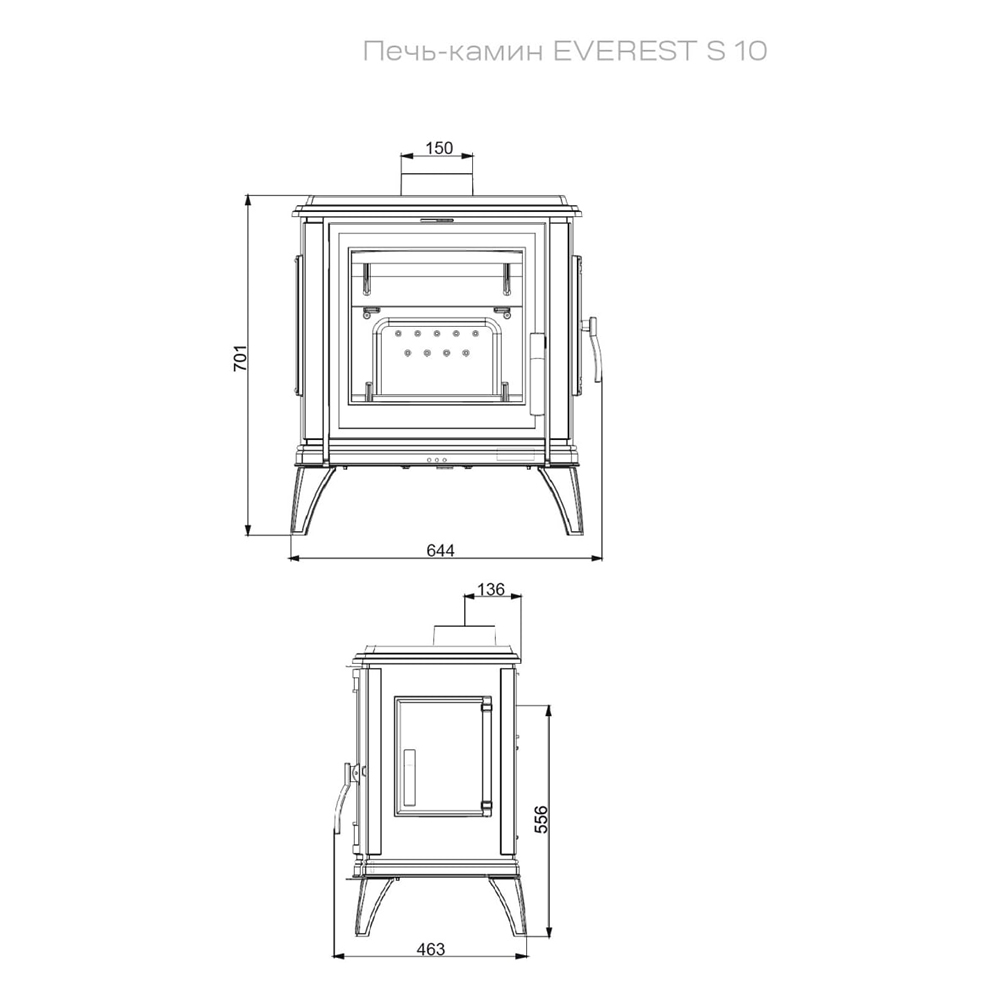 Печь-камин Эверест S10 (миниатюра)