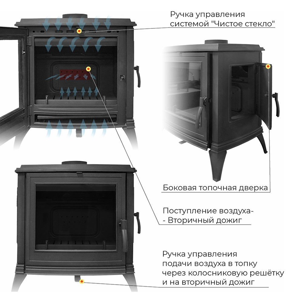 Печь-камин Эверест S10 (миниатюра)
