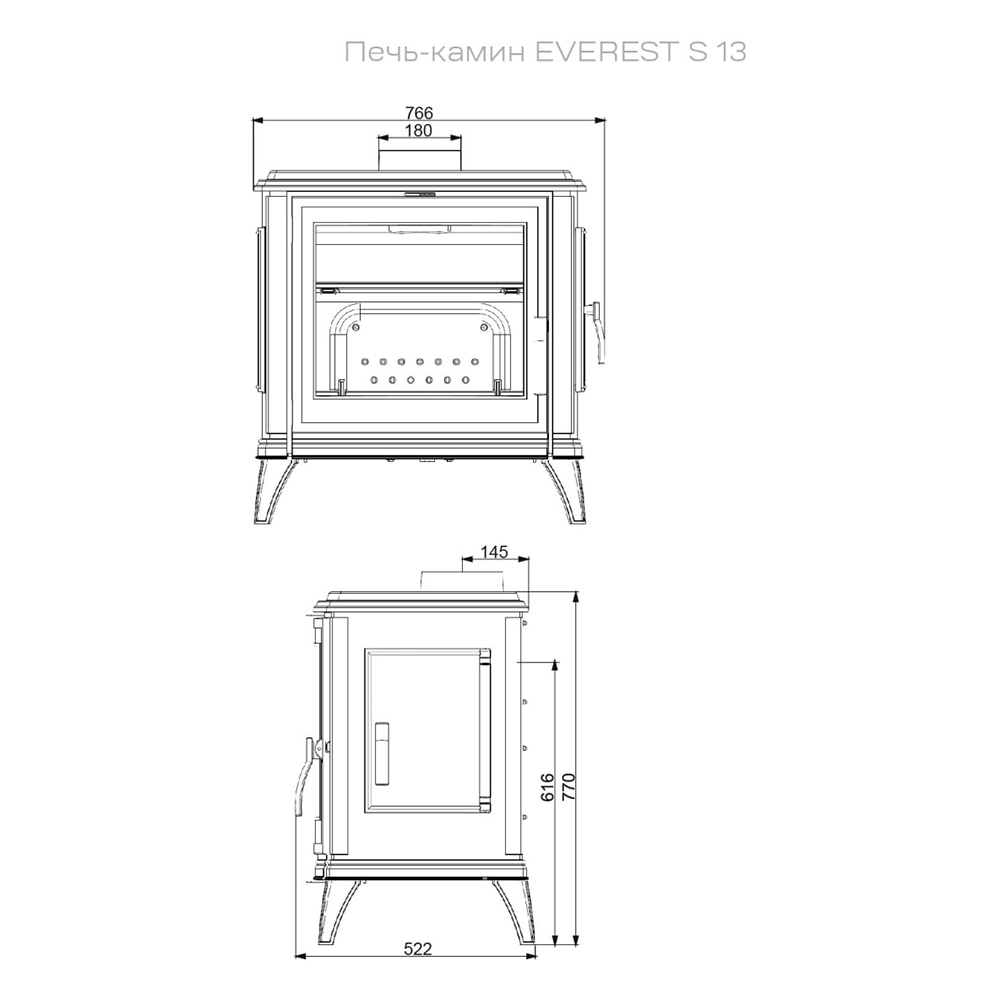 Печь-камин Эверест S13 (миниатюра)