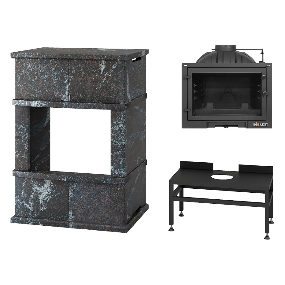 Печь-камин Эверест D10 «Выборг» Н-1180 (Амфиболит) (миниатюра)