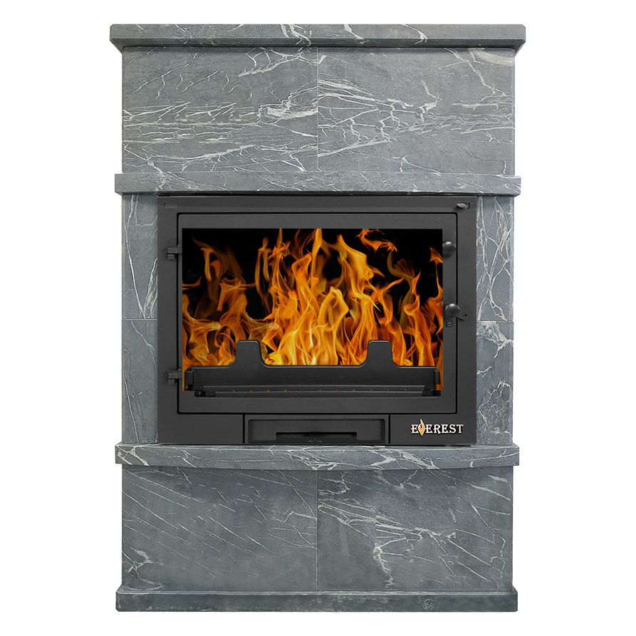 Печь-камин Эверест D10 «Выборг» Н-1180 (Талькохлорит) (миниатюра)