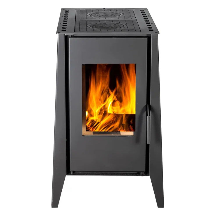 Отопительная печь Экокамин Деревенька две конфорки (миниатюра)