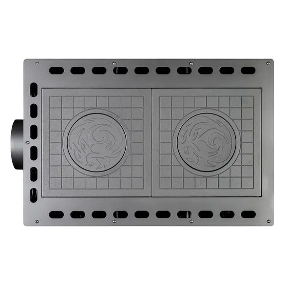 Отопительная печь Экокамин Деревенька две конфорки (миниатюра)