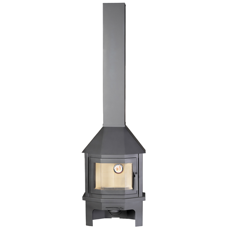 Печь-камин Экокамин Мюнхен пристенно-угловой Компакт графит (миниатюра)