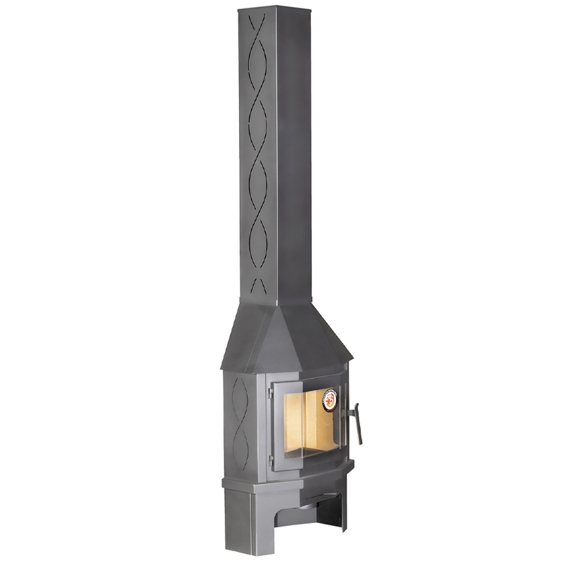 Печь-камин Экокамин Мюнхен пристенно-угловой Компакт графит (миниатюра)