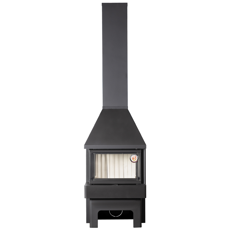 Камин Экокамин Панорама 3 стекла черный (миниатюра)