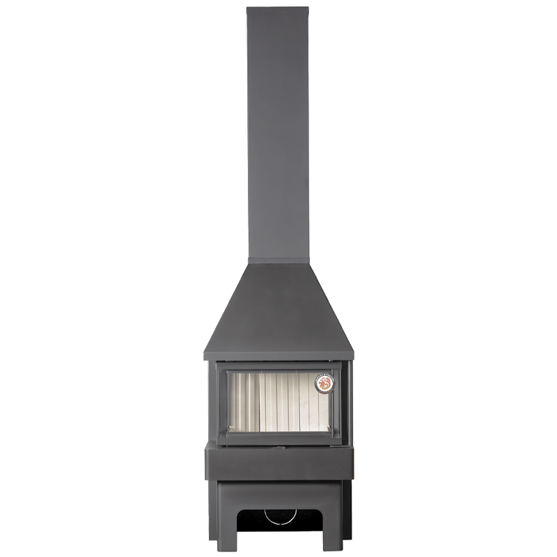 Камин Экокамин Панорама 3 стекла графит (миниатюра)