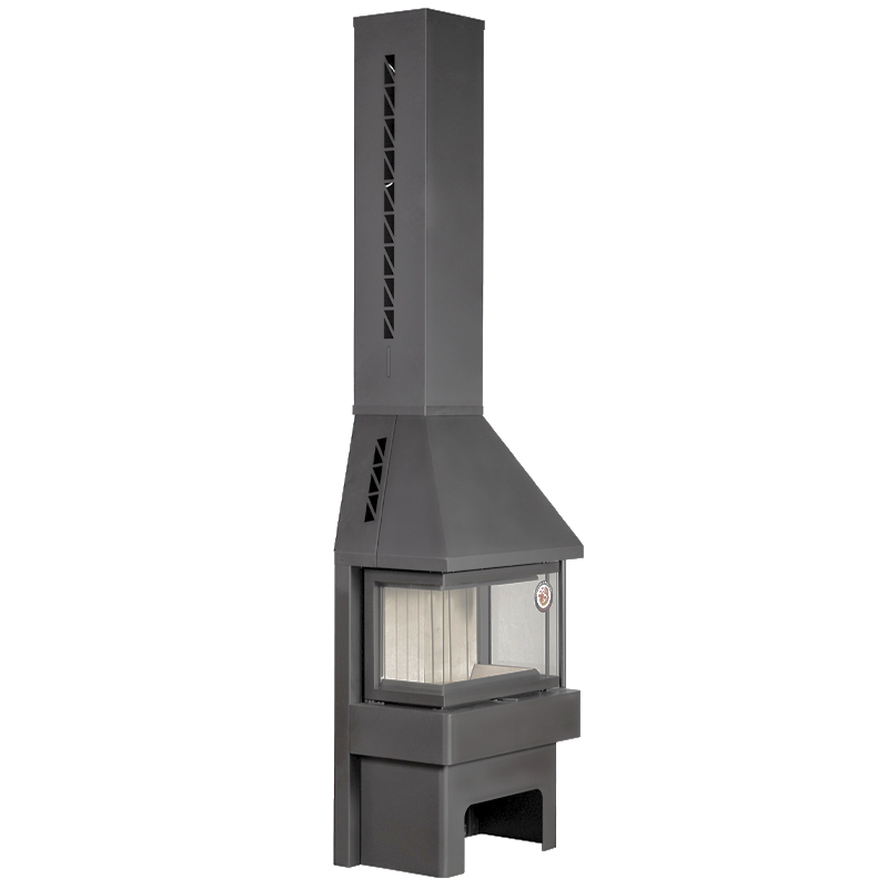 Камин Экокамин Панорама 3 стекла графит (миниатюра)