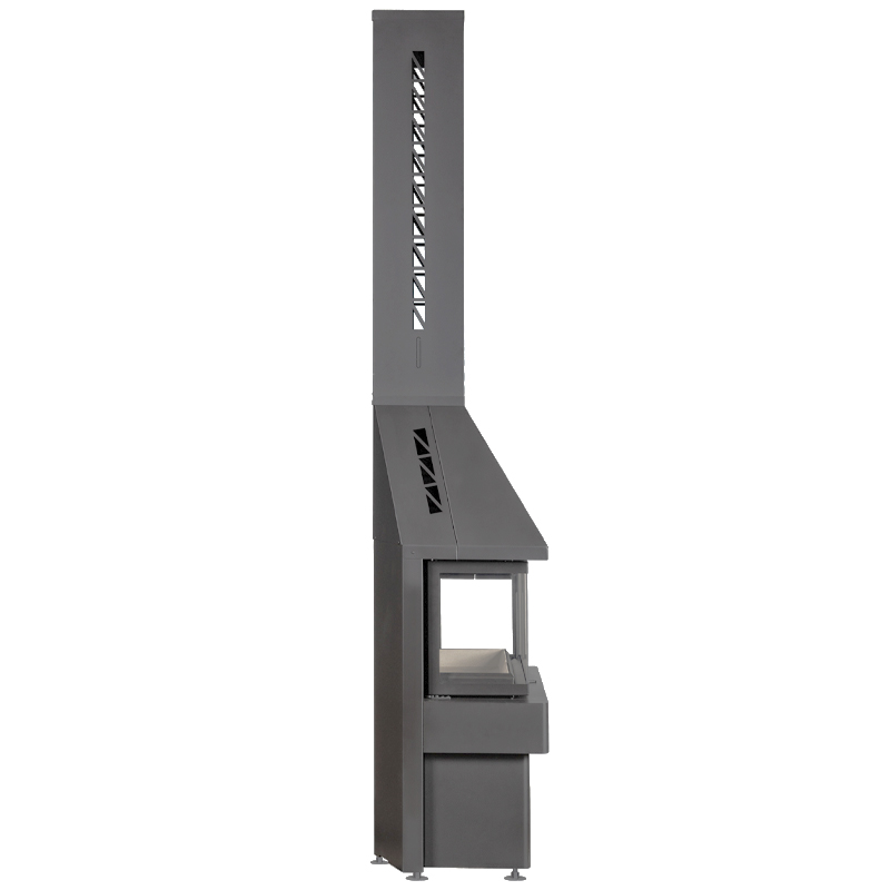 Камин Экокамин Панорама 3 стекла графит (миниатюра)